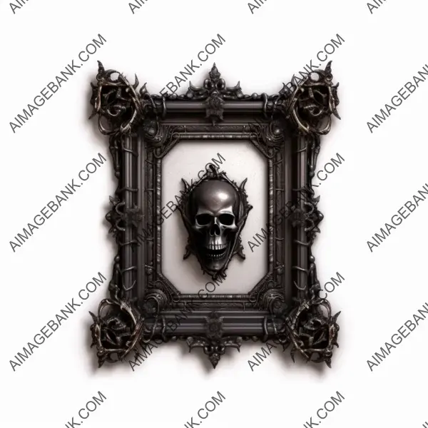 White background with gothic picture frame