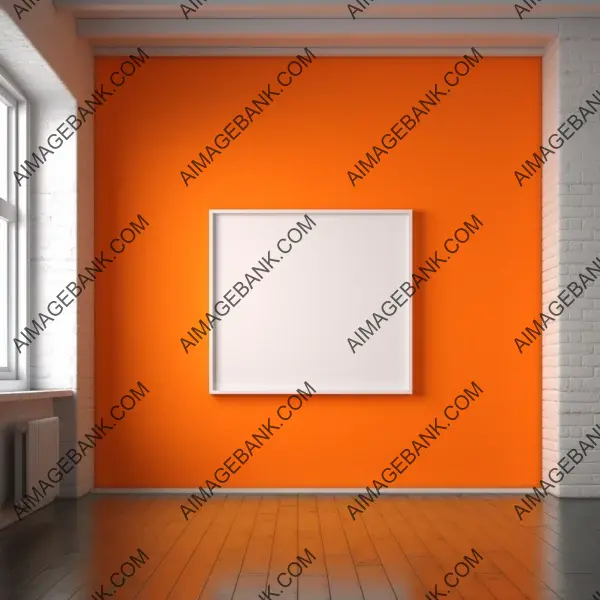 Mockup of 36&#215;24 Orange Wallframe