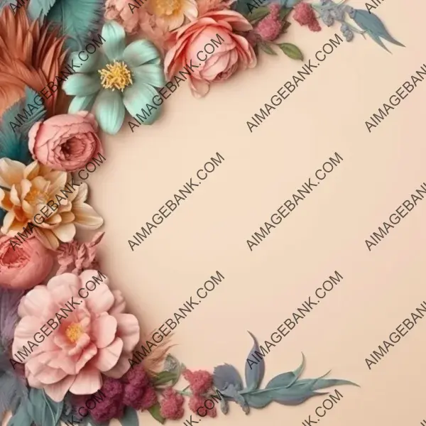 Copy Space with Pastel Background and Floral Frame