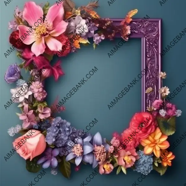 Realistic Floral Frame Layout with High Resolution