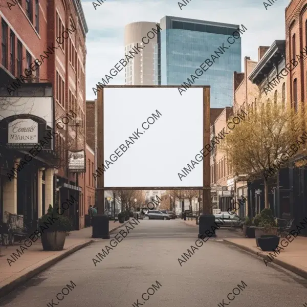 Blank Downtown Wedding Sign Mockup without Text