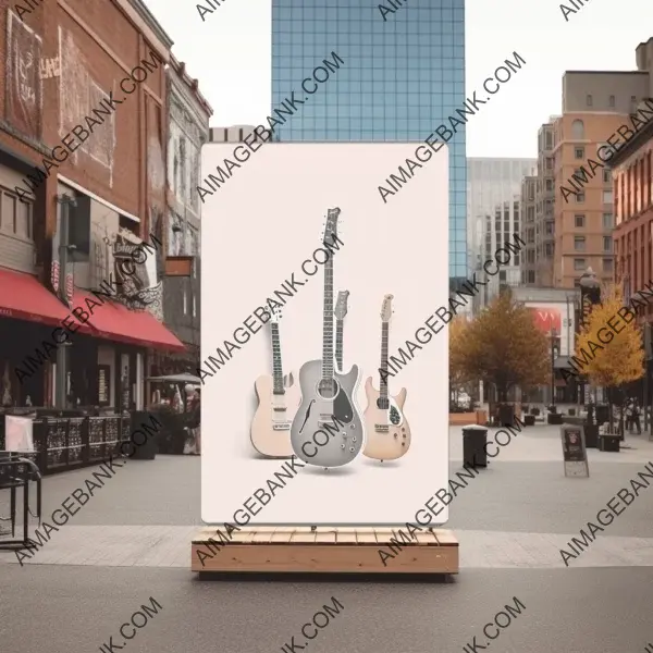 Blank Downtown Wedding Sign Mockup without Any Text