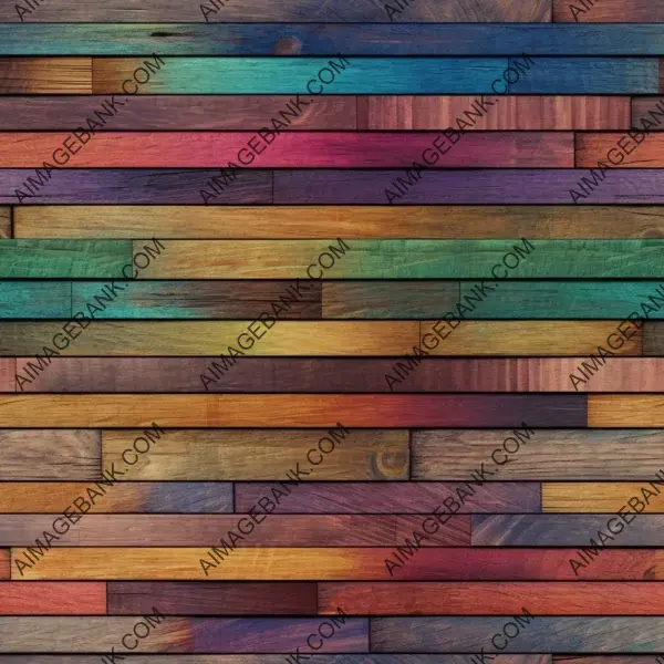 Rainbow wooden planks with colorful textures