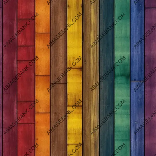 Colorful rainbow wooden planks texture