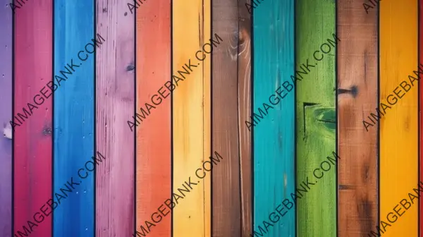 Colorful rainbow wood planks pattern