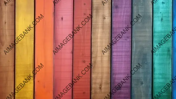 Vibrant rainbow wooden planks background