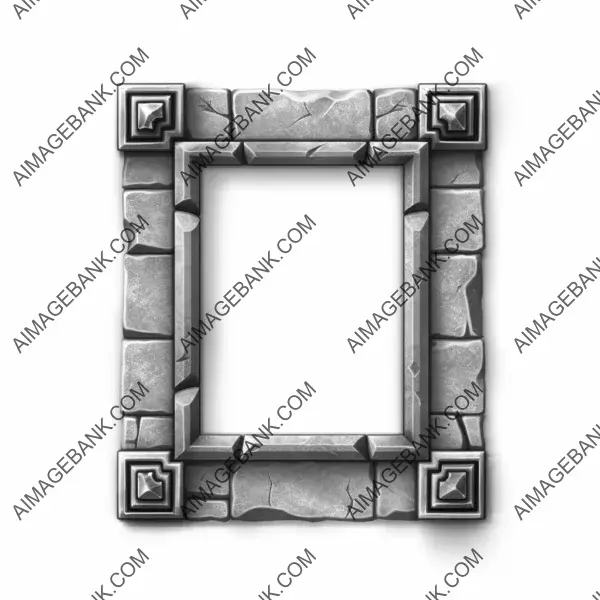 Rectangular Thin Frame Design with 14 Empty Inside in Medieval Style