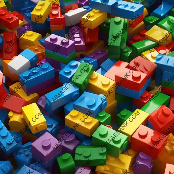 Tiled Layout with Various Colorful Lego Blocks