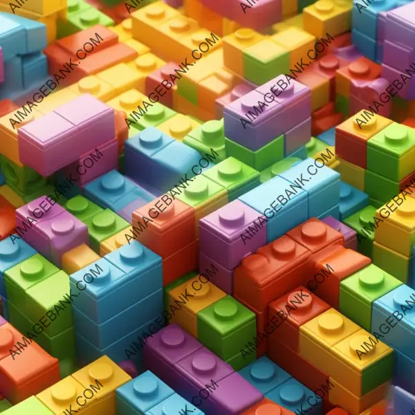 Tiled Layout of Colorful Lego Blocks