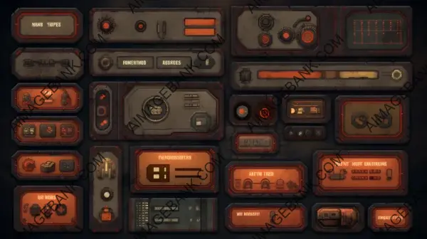 Immersive Gaming Experience: Highly Detailed Dystopian UI Sets