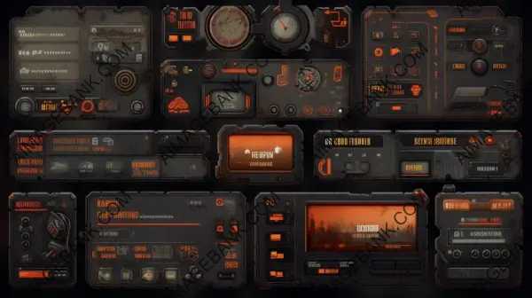 Dystopian Gaming Adventure: Highly Detailed UI Sets