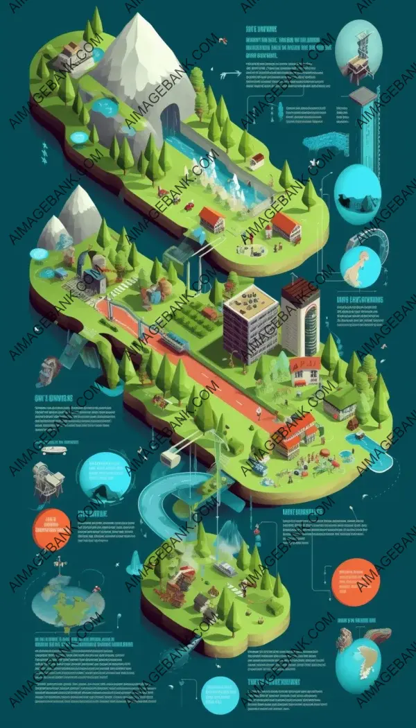 Developing a professional and clean isometric infographic design