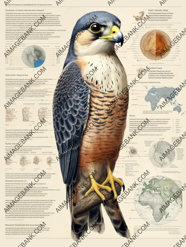 Captivating infographic illustration with a realistic falcon