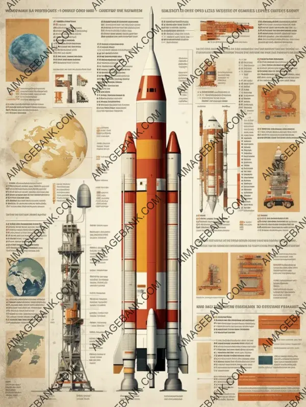 Realistic Styled Infographic: Rocket Illustration