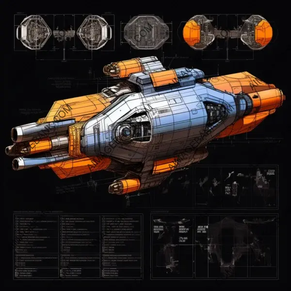 Spaceship Blueprint for Sci-fi Tabletop RPG