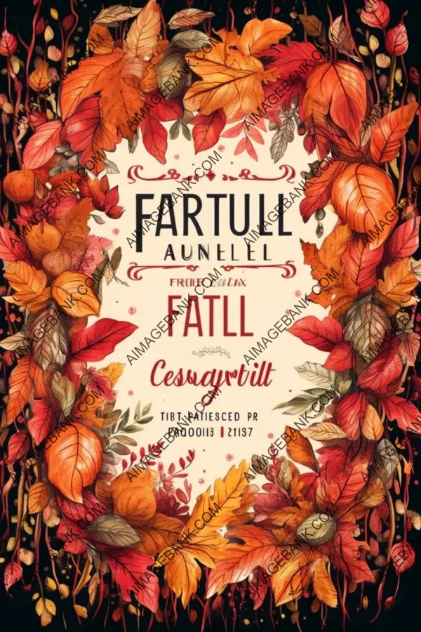 Autumn leaves bring color to cute fall festival flyer