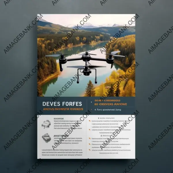 Drone service flyer design for landscapes, rivers, and lakes