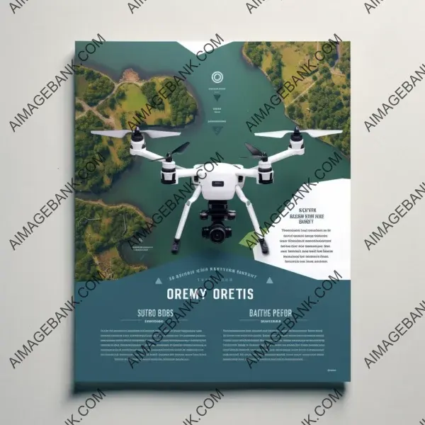 Flyer design for drone services in landscapes, rivers, and lakes