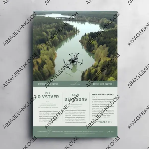 Flyer design promoting drone services in natural landscapes