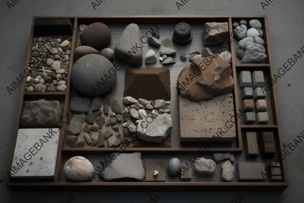 Knolling Pattern: Concrete Stones Arrangement