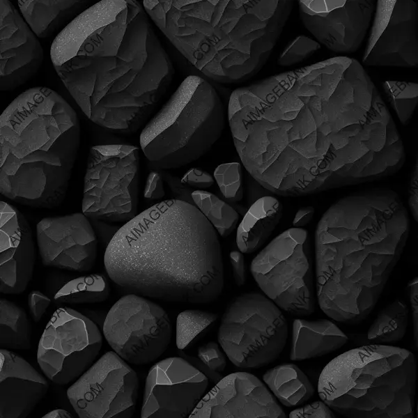 Repeating Meteor: Dark Grey Rock Texture Pattern