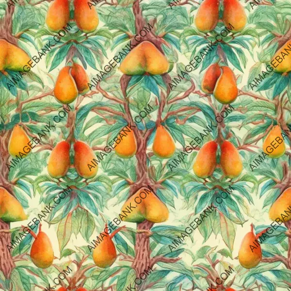 Intricate and Alluring: Mango Tree Oil Print Pattern