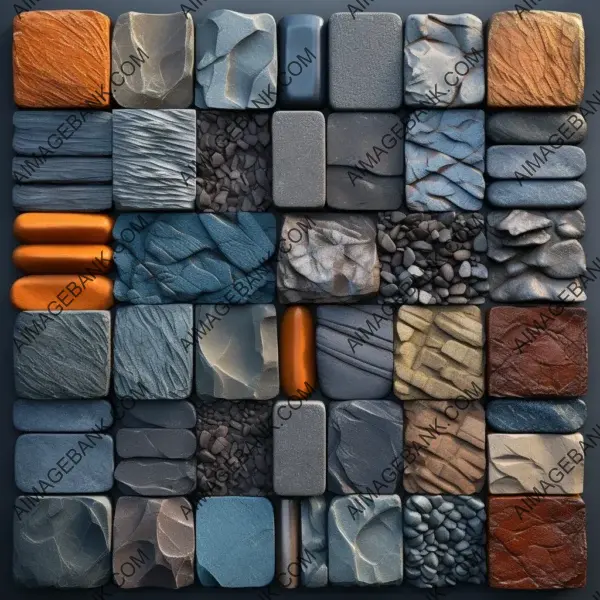 Colorful collection of rock tiles