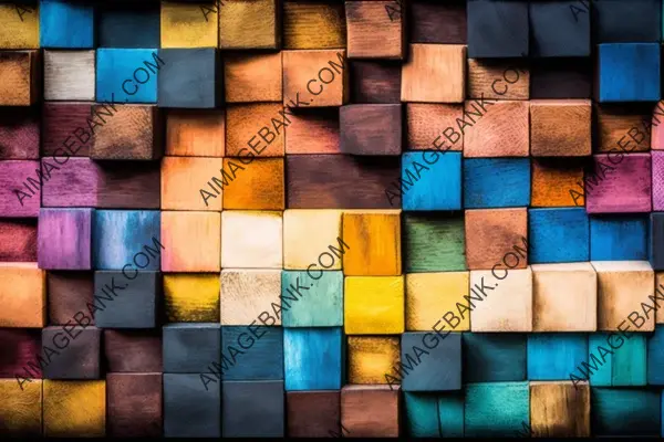 Abstract block structure in aged wood art