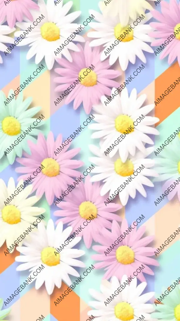 Enchanting Pastel Flower Daisies Pattern