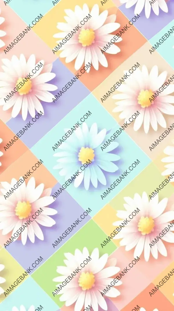 Delicate Pastel Flower Daisies Pattern