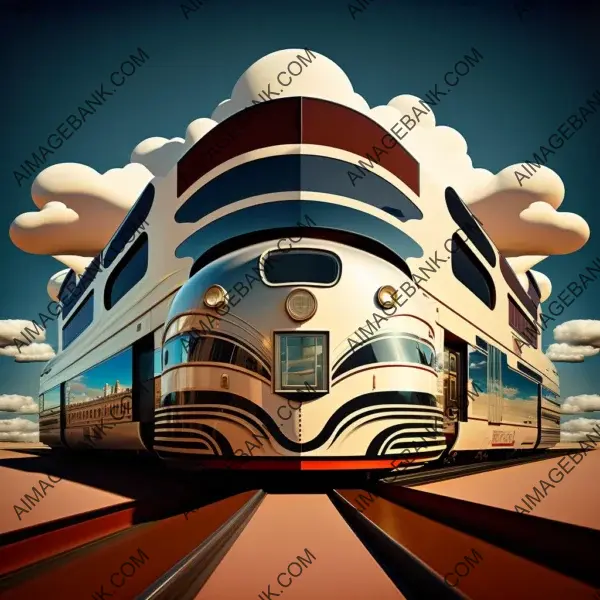 Train in Art Deco Motion Style