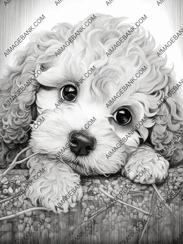 Bichon Frise Lying on Ground