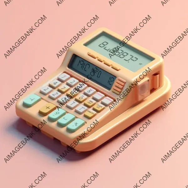 Calculator Render with Pastel Colors