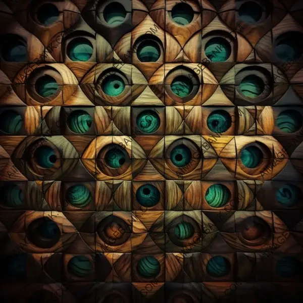 Wooden Fish-Eye Tiled Wallpaper Background