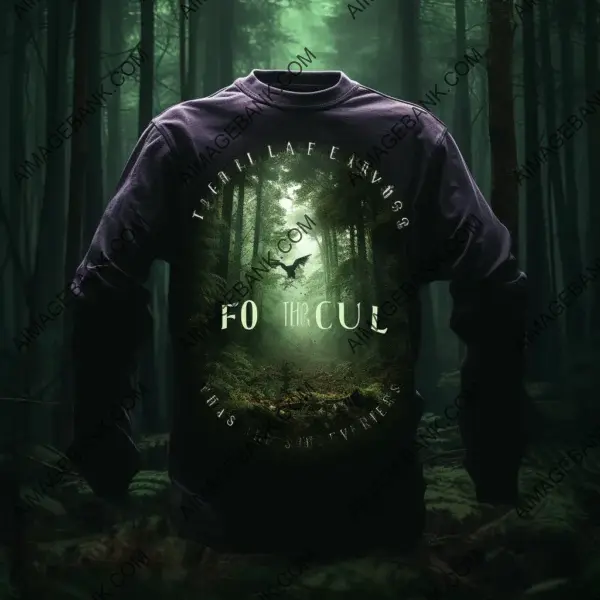 Shirt Graphic with Dark Forest Illuminated by Text