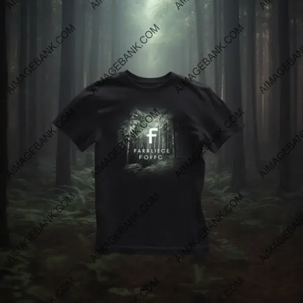 Captivating Shirt Graphic with Dark Forest Illumination