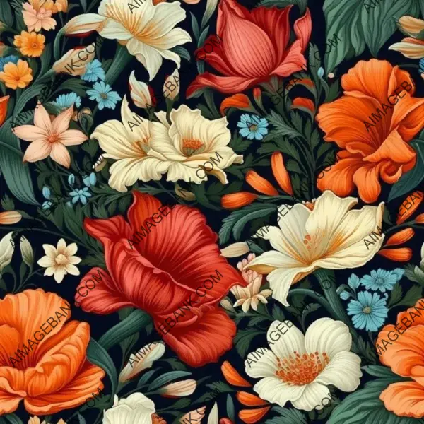 Elegant and seamless floral pattern designed by Alois Arnegger