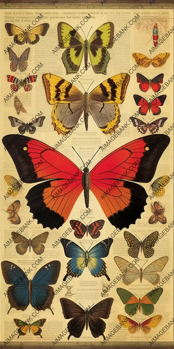 Scientific diagram poster featuring butterflies with unique yellow edges and informative details