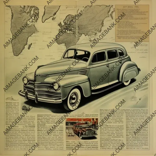 Vintage-style South American car ad