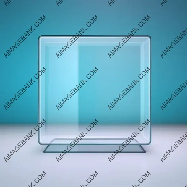 Transparent glass plate on a clear background