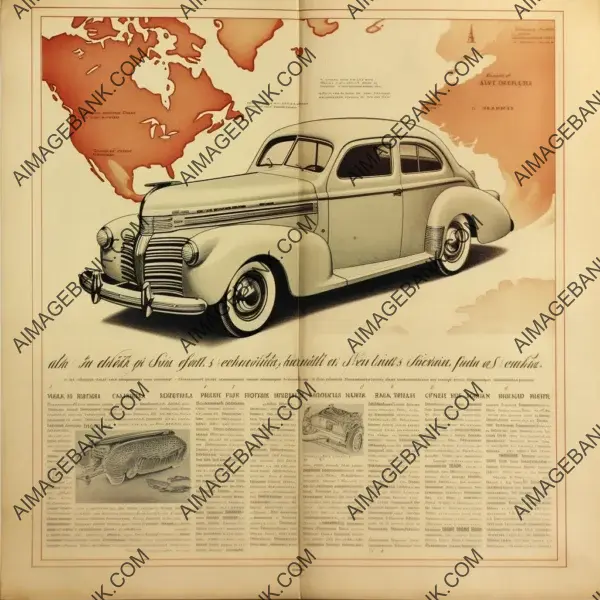 Colorful 1940s newspaper car ad