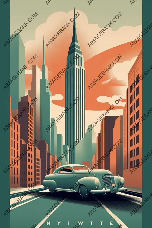 Serene vintage postcards with subtle New York coloring