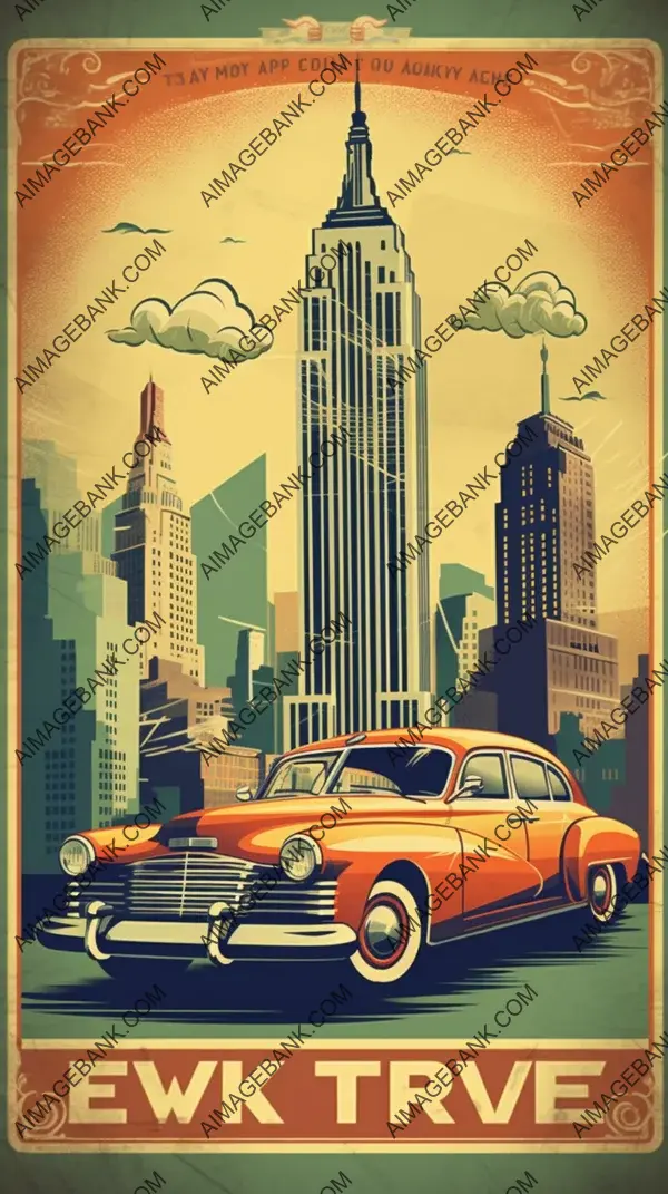 Retro poster printing of New York City