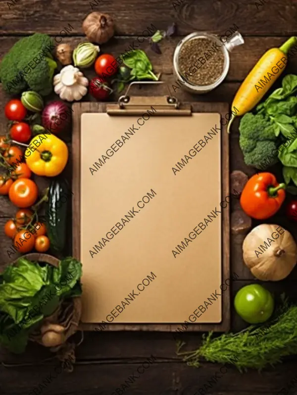 Menu Clipboard Surrounded by Cookies on Rustic Wood Background