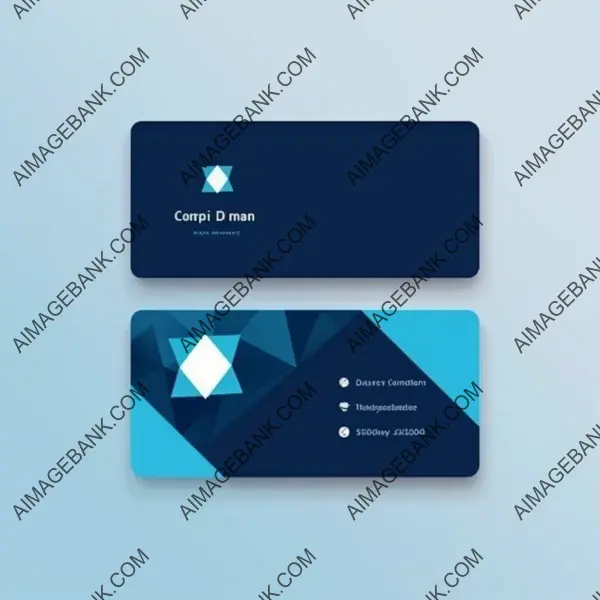 Craft a business name card with a flat vector logo in a trending blue color