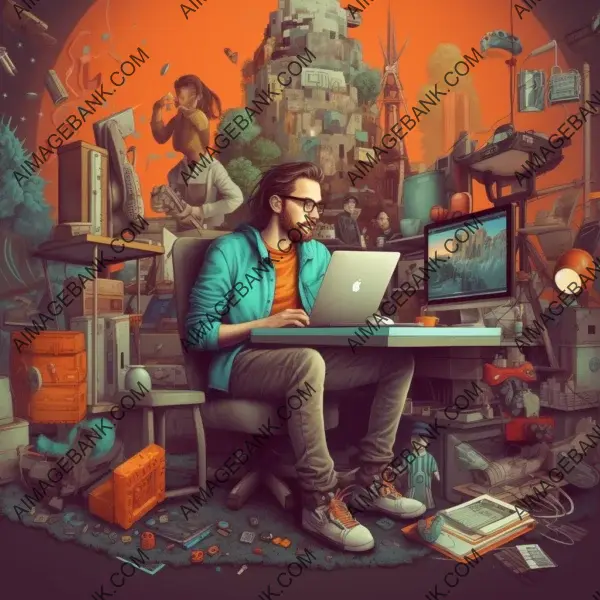 Geeky Coder Guy Illustration