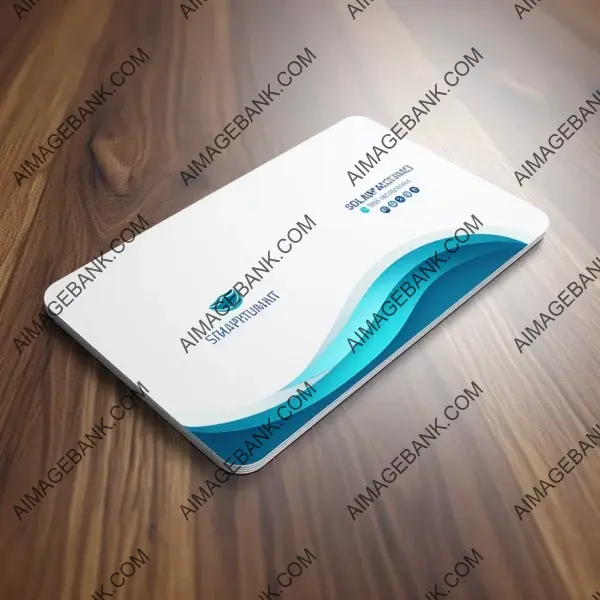 Visiting card with rounded edges and a clean layout, featuring a logo in the corner