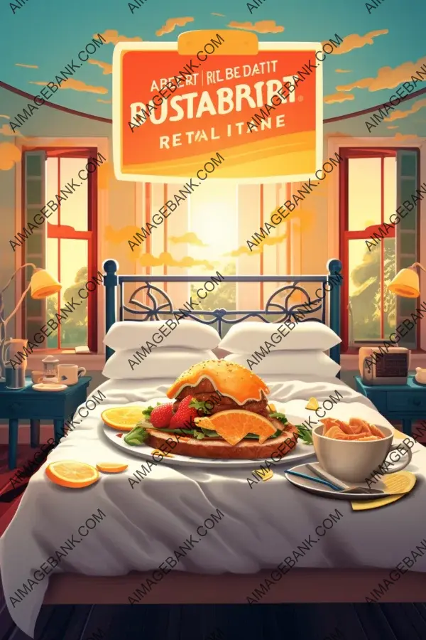 Bed Breakfast Theme Vector Ad