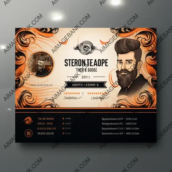 Stylish Barber Shop Business Card Layout with Personality