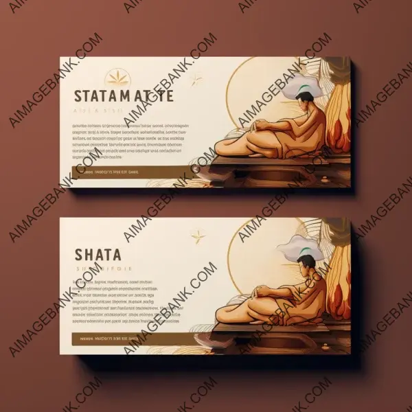 Soothing and therapeutic shiatsu massages business card ad vector